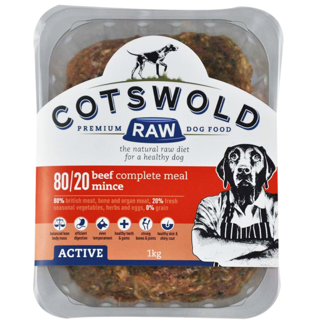 Cotswold RAW Beef Mince - 80/20 Active - 10kg - BROWNS PET RANGE