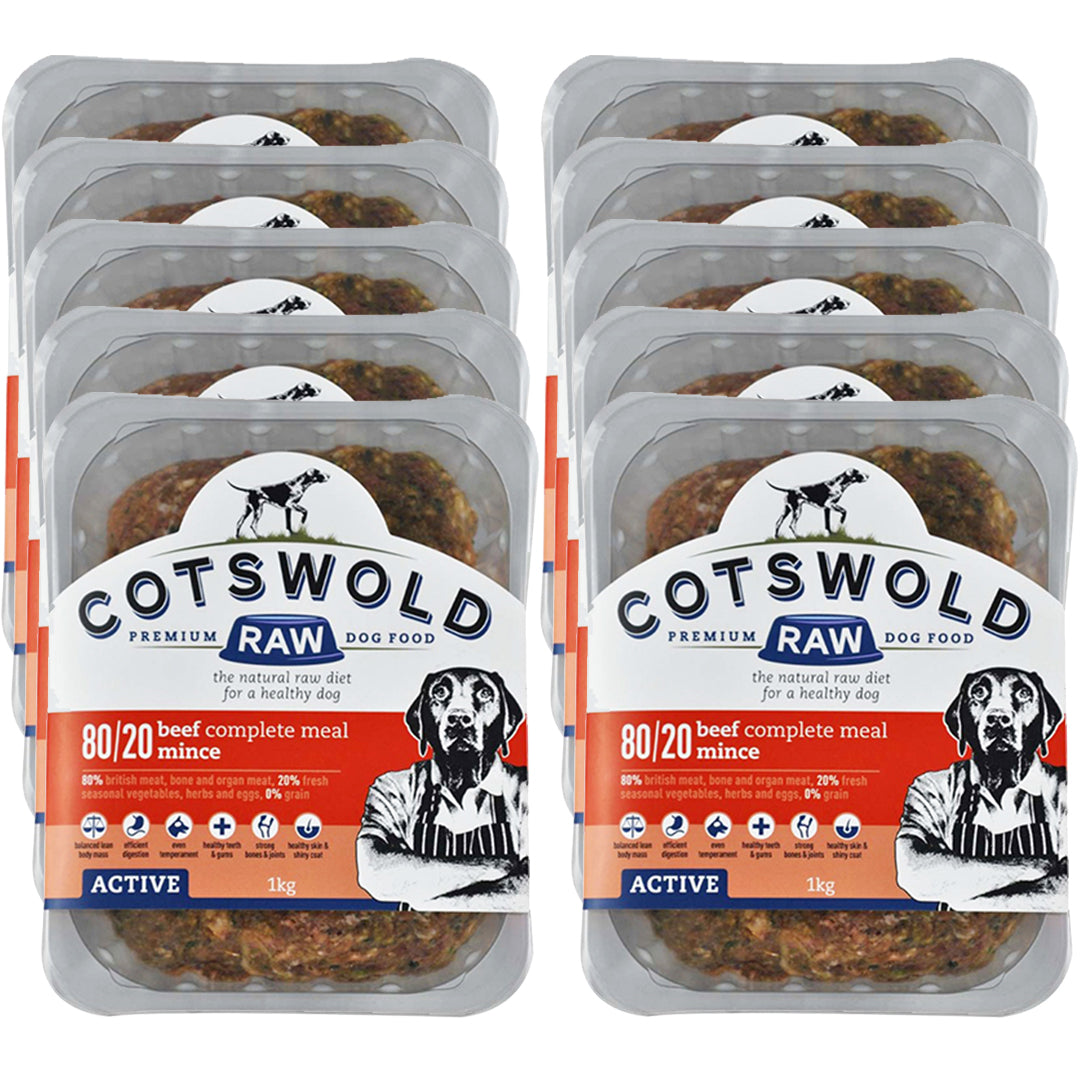 Cotswold RAW Beef Mince - 80/20 Active - 10kg - BROWNS PET RANGE