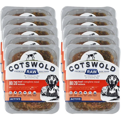 Cotswold RAW Beef Mince - 80/20 Active - 10kg - BROWNS PET RANGE