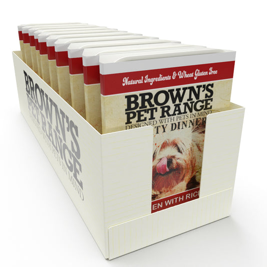 Brown's Hearty Dinners | Chicken Rice & Veg 395g - BROWNS PET RANGE