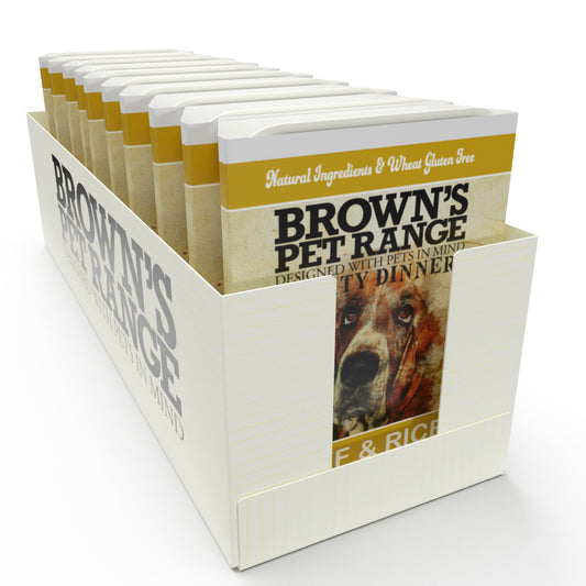 Brown's Hearty Dinners | Beef & Rice 395g - BROWNS PET RANGE