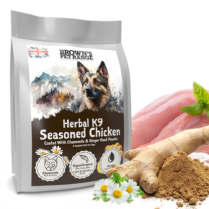 Chamomile & Ginger Root Seasoned Chicken | Herbal K9 Posh Nosh For Dogs - BROWNS PET RANGE