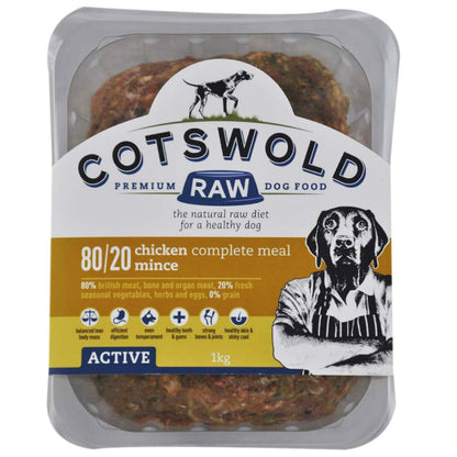 Cotswold RAW Chicken Mince - 80/20 Active - 10kg - BROWNS PET RANGE