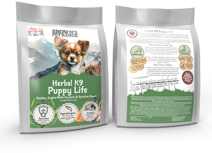 Spirulina & Turmeric Puppy Life Chicken | Herbal K9 Posh Nosh For Puppies - BROWNS PET RANGE