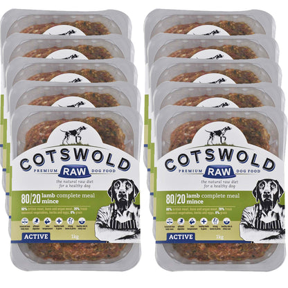 Cotswold RAW Lamb Mince - 80/20 Active - 10kg - BROWNS PET RANGE