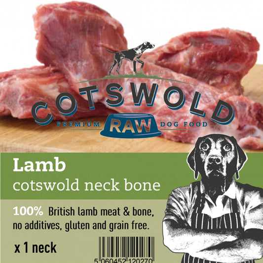 Cotswold RAW Lamb Neck x1 - BROWNS PET RANGE