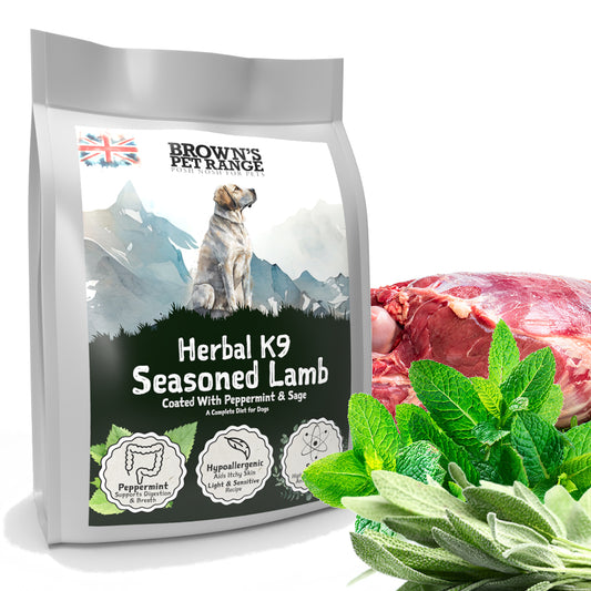 Peppermint & Sage Seasoned Lamb | Herbal K9 Posh Nosh For Dogs - BROWNS PET RANGE