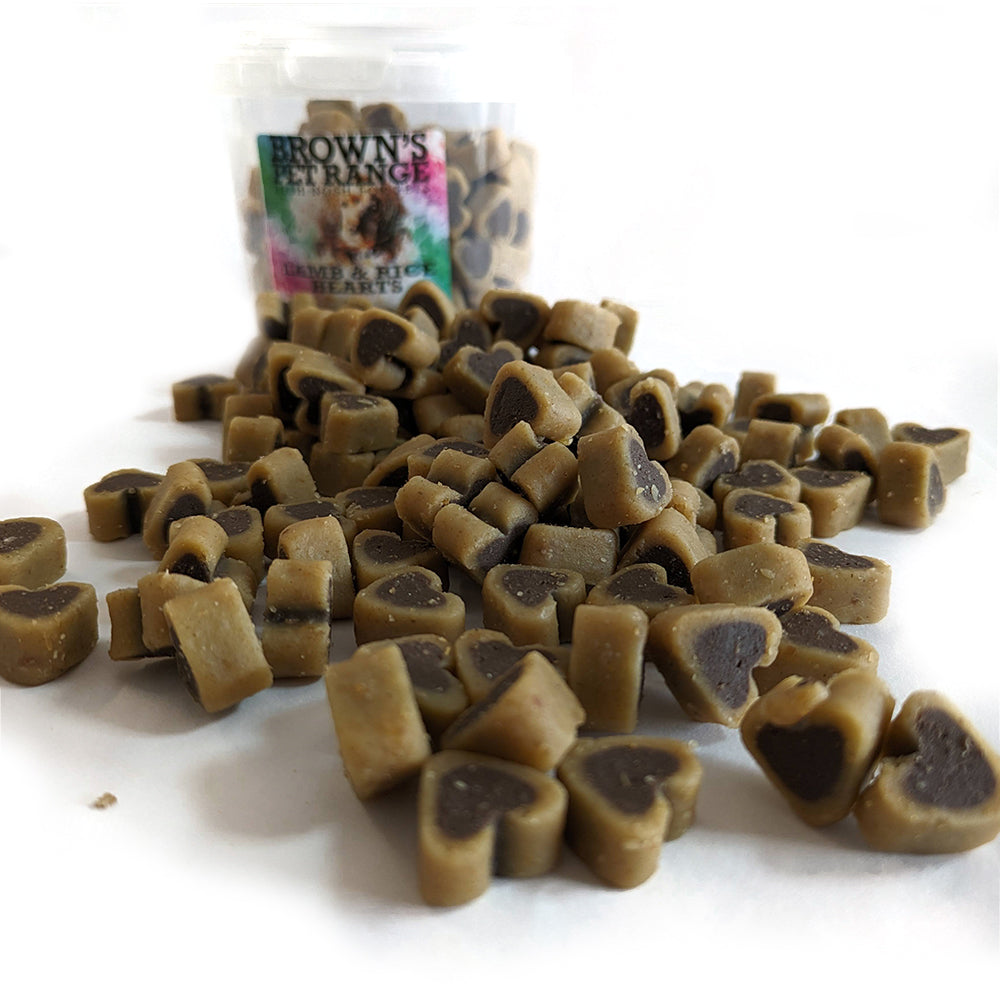 Lamb & Rice Hearts Training Treats - BROWNS PET RANGE