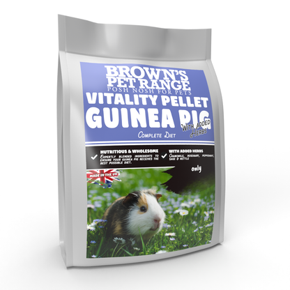 Posh Nosh for Guinea Pigs | Naturally Herby Vitality Pellet - BROWNS PET RANGE