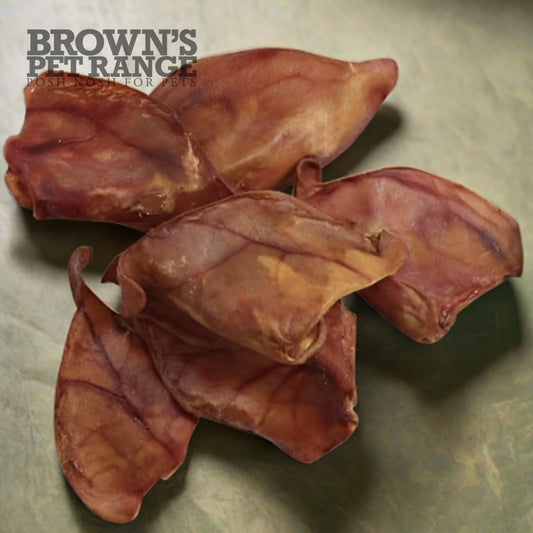 Brown's Natural Dog Treats | 50 Extra Large Pigs Ears - BROWNS PET RANGE