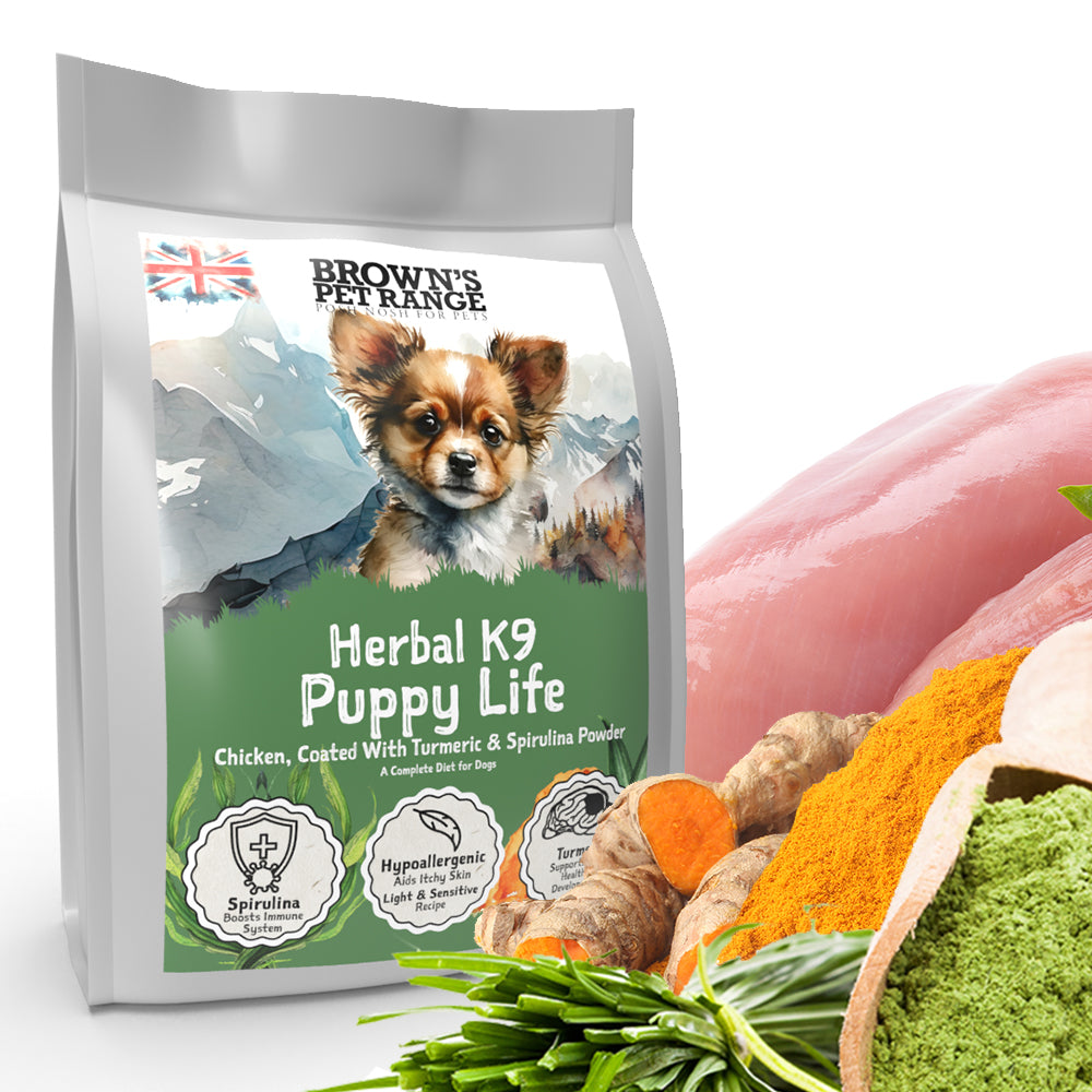 Spirulina & Turmeric Puppy Life Chicken | Herbal K9 Posh Nosh For Puppies - BROWNS PET RANGE