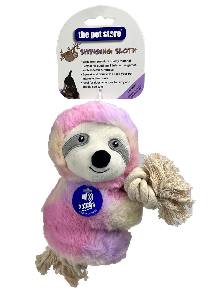 Swinging Sloth | Brown's Plush Dog Toy