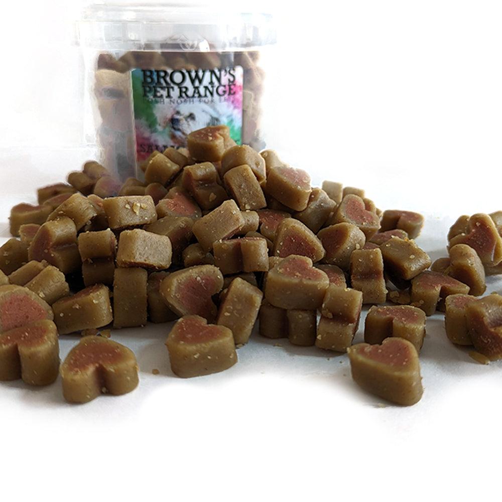 Salmon & Rice Hearts Training Treats - BROWNS PET RANGE