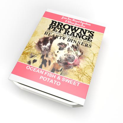 Brown's Hearty Dinners | Grain Free Ocean Fish & Sweet Potato 395g - BROWNS PET RANGE