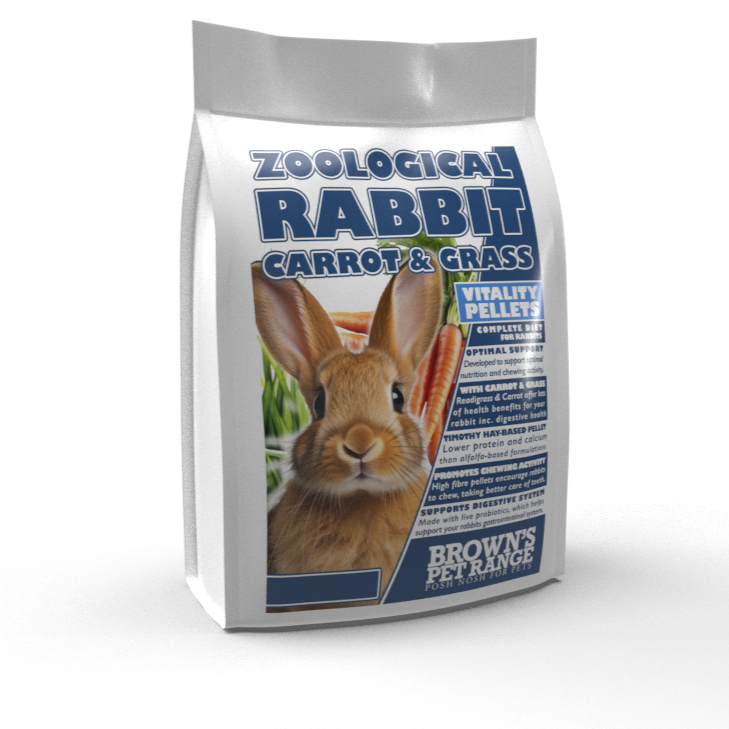 Zoological Rabbit Diet | Timothy-Based Pellet with Carrot & Grass - BROWNS PET RANGE