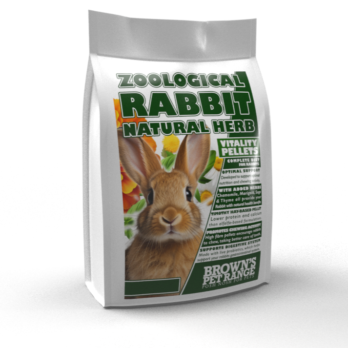 Zoological Rabbit Diet | Timothy-Based Pellet with Natural Herbs - BROWNS PET RANGE