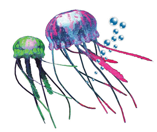 Floating Glow in the Dark Twin Jellyfish Aquatic Ornament - BROWNS PET RANGE