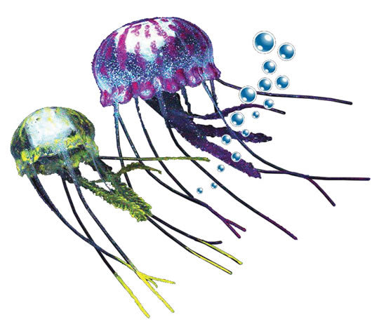 Floating Glow in the Dark Twin Jellyfish Aquatic Ornament - BROWNS PET RANGE