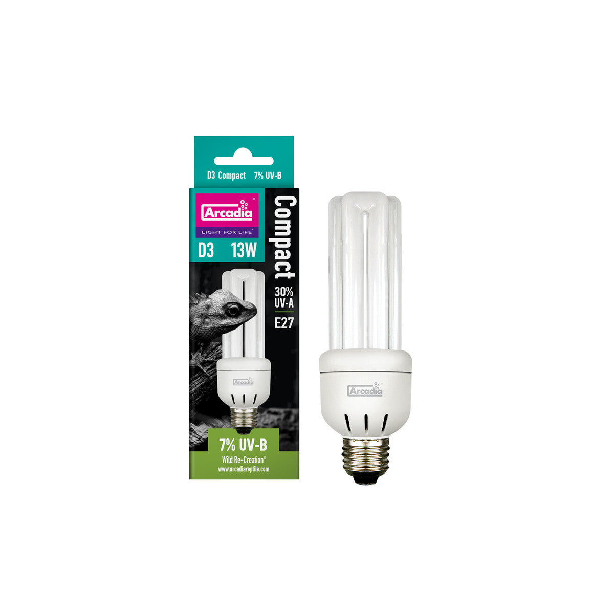 ARCADIA D3 COMPACT BULB, 7%, (Size Varieties) - BROWNS PET RANGE