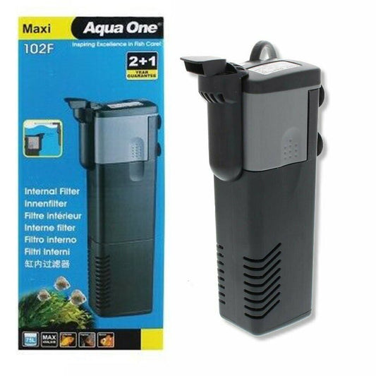 Aqua One 102F Maxi Internal Filter 450L/HR Aquariums up to 75ltrs - BROWNS PET RANGE