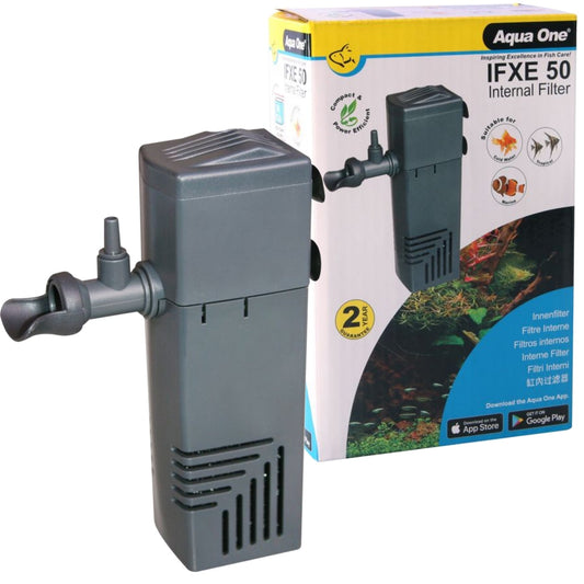 Aqua One IFXE 50 Internal Filter 250L/HR Aquariums up to 50ltrs - BROWNS PET RANGE