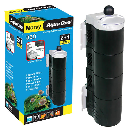 Aqua One Moray 320 Internal Filter 320L/HR Aquariums up to 100ltrs - BROWNS PET RANGE