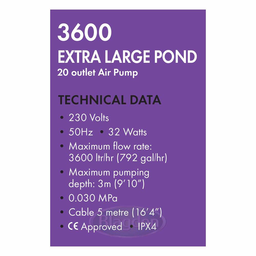 Blagdon Pond Oxygenator 3600 - 20 Outlet - Pond - Browns Pet Range