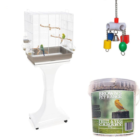 Brown's Bird Cage | Camilla Cage for Small Birds with Free Toy & Food - BROWNS PET RANGE