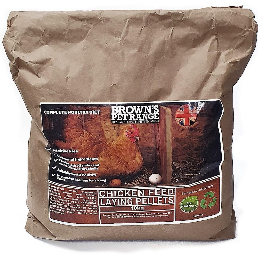 Brown's Chicken Feed | Premium Laying Pellets 10kg - Bird Food - Browns Pet Range