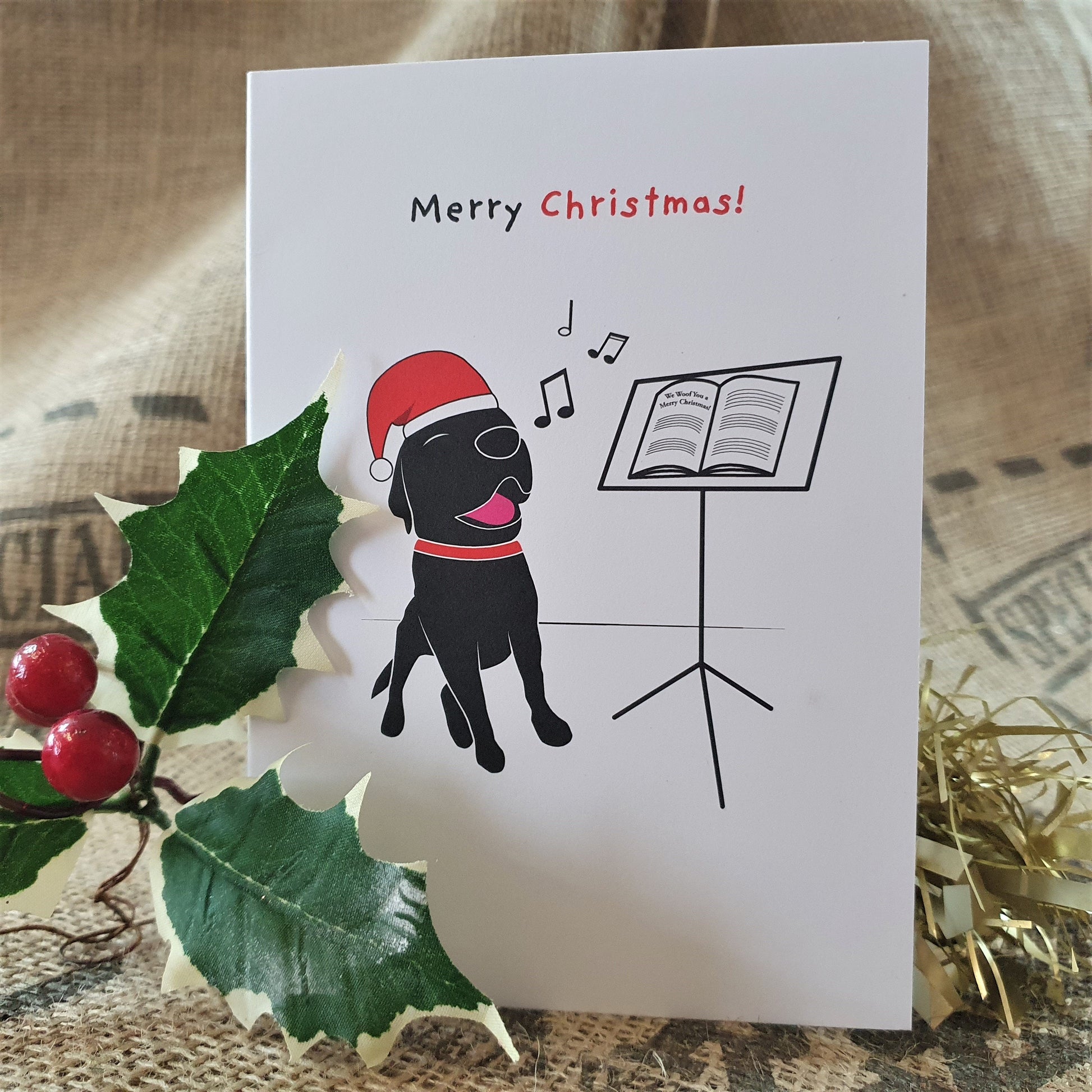 Brown's Christmas Festive Greeting Cards | Black Lab Carol Singing - BROWNS PET RANGE