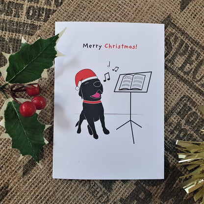 Brown's Christmas Festive Greeting Cards | Black Lab Carol Singing - BROWNS PET RANGE