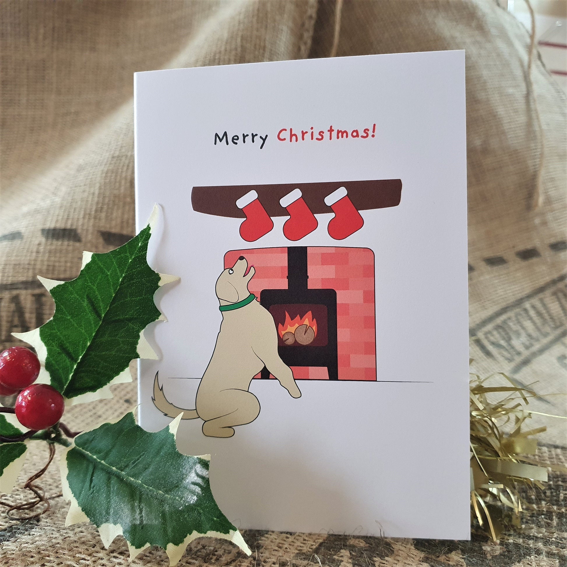 Brown's Christmas Festive Greeting Cards | Golden Retriever Stocking Filling - BROWNS PET RANGE