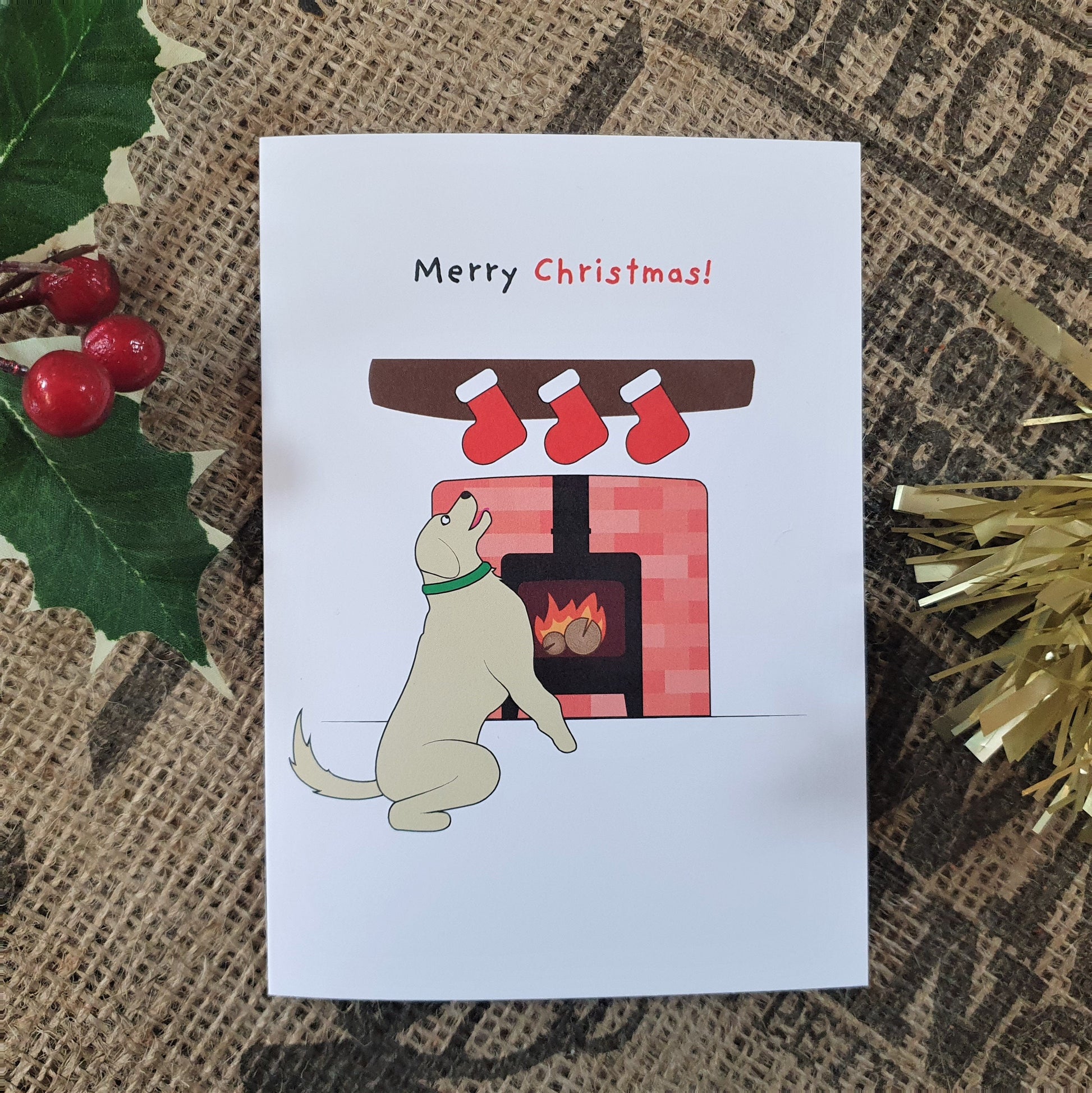 Brown's Christmas Festive Greeting Cards | Golden Retriever Stocking Filling - BROWNS PET RANGE