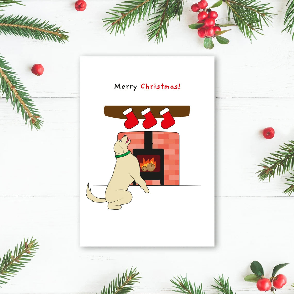 Brown's Christmas Festive Greeting Cards | Golden Retriever Stocking Filling - BROWNS PET RANGE