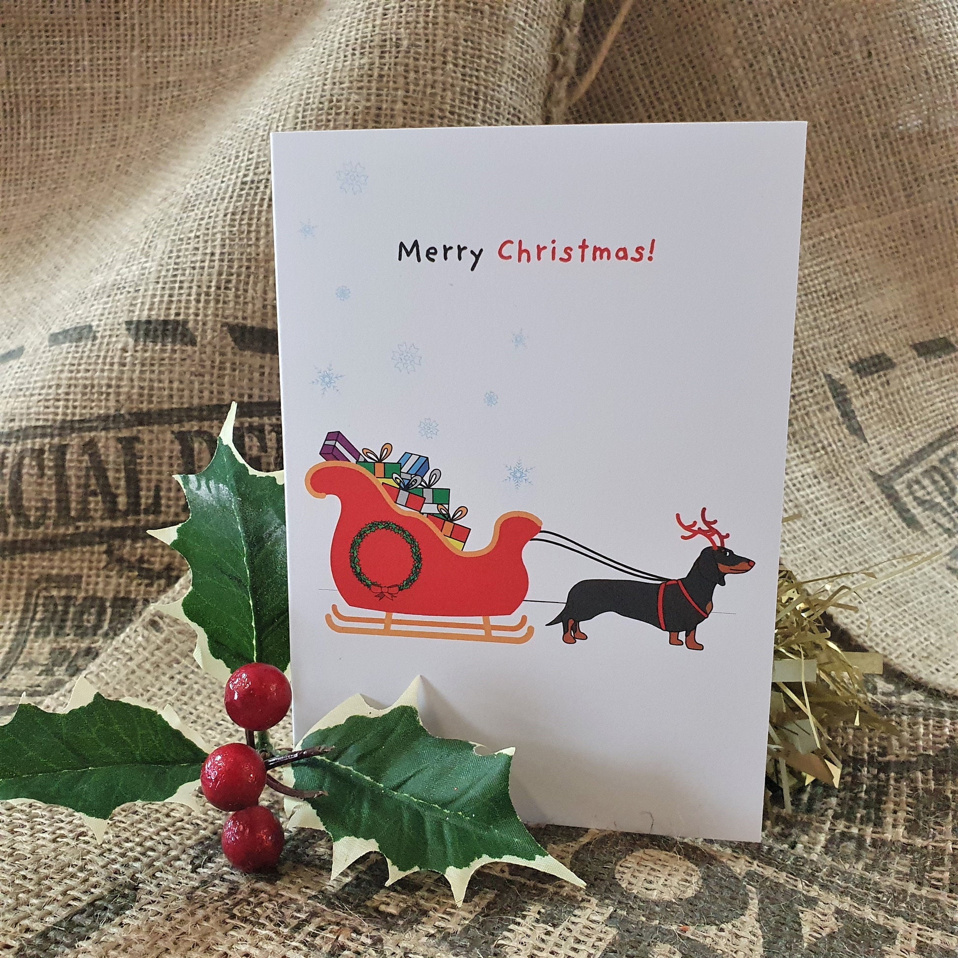 Brown's Christmas Festive Greeting Cards | Rudolf Dachshund - BROWNS PET RANGE