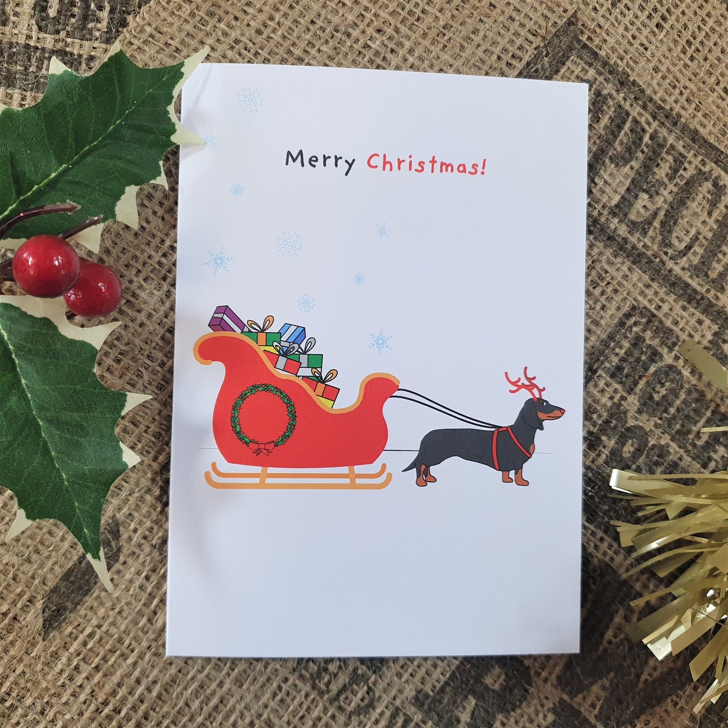 Brown's Christmas Festive Greeting Cards | Rudolf Dachshund - BROWNS PET RANGE