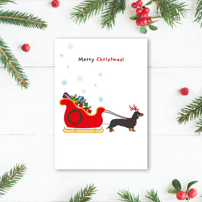 Brown's Christmas Festive Greeting Cards | Rudolf Dachshund - BROWNS PET RANGE