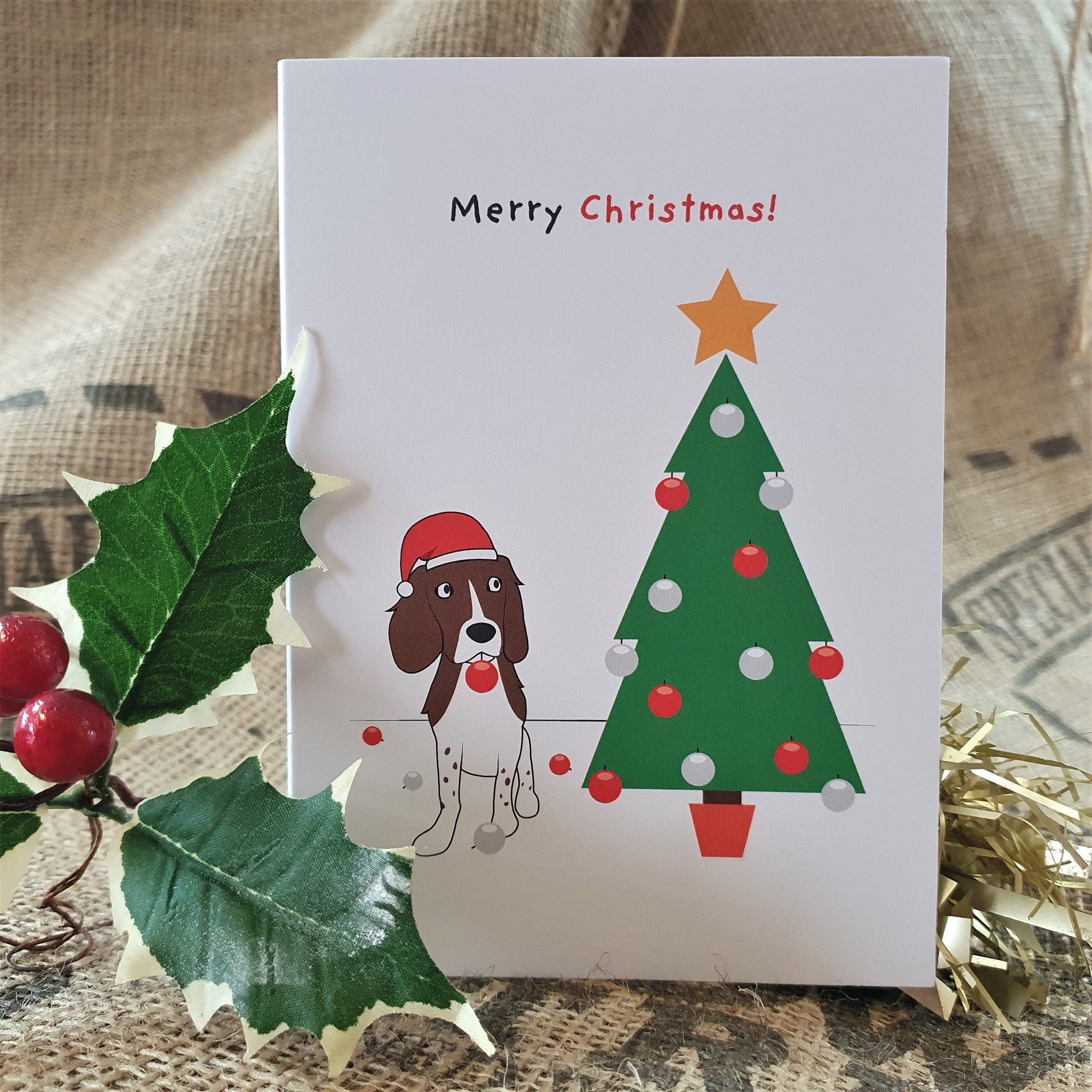 Brown's Christmas Festive Greeting Cards | Spaniel Destroying The Christmas Tree - BROWNS PET RANGE