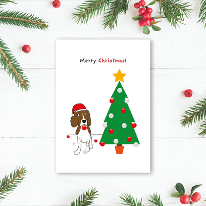 Brown's Christmas Festive Greeting Cards | Spaniel Destroying The Christmas Tree - BROWNS PET RANGE