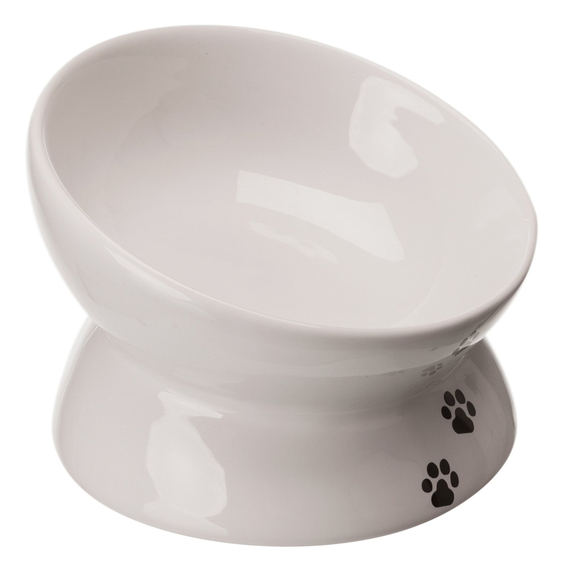 Brown's Ergo-Bowl | Raised Ergonomic Ceramic Bowl White - Drinking Bowl - Browns Pet Range