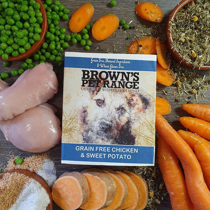 Brown's Hearty Dinner's | Grain Free Chicken & Sweet Potato 395g -  - Browns Pet Range