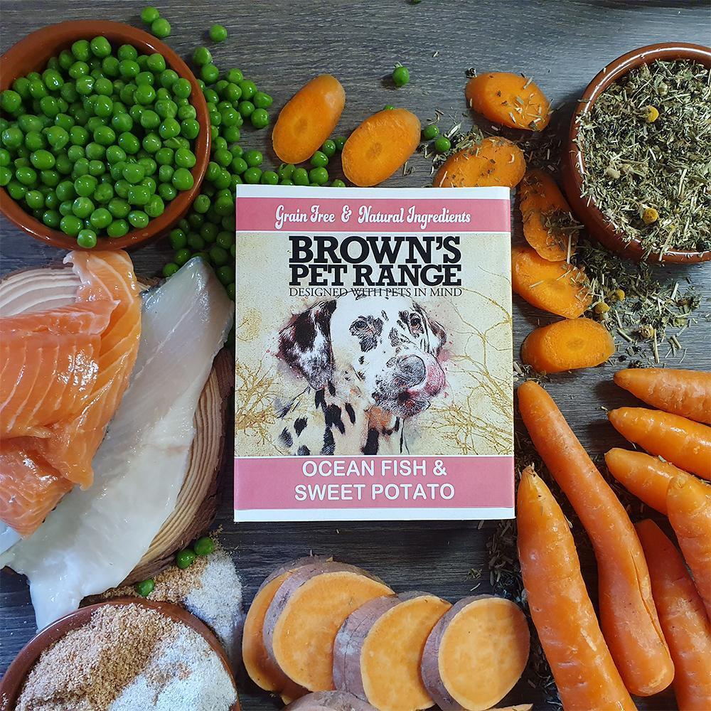 Brown's Hearty Dinner's | Grain Free Ocean Fish & Sweet Potato 395g -  - Browns Pet Range