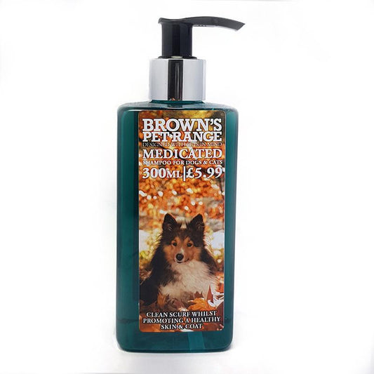 Brown's Medicated Shampoo 300ml - Pump Top - Shampoo - Browns Pet Range