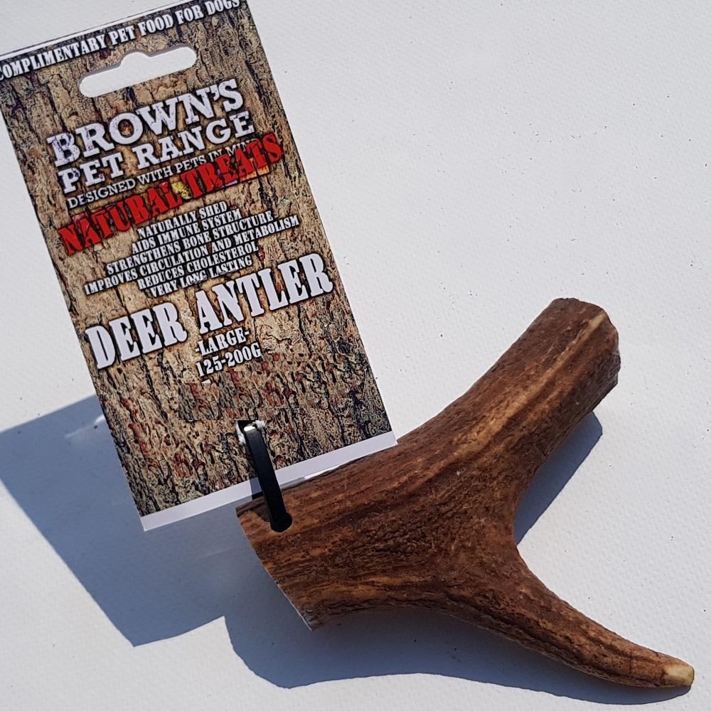 Brown's Natural Dog Chew | Large Deer Antler (125-200 Grams) - Dog Treats - Browns Pet Range