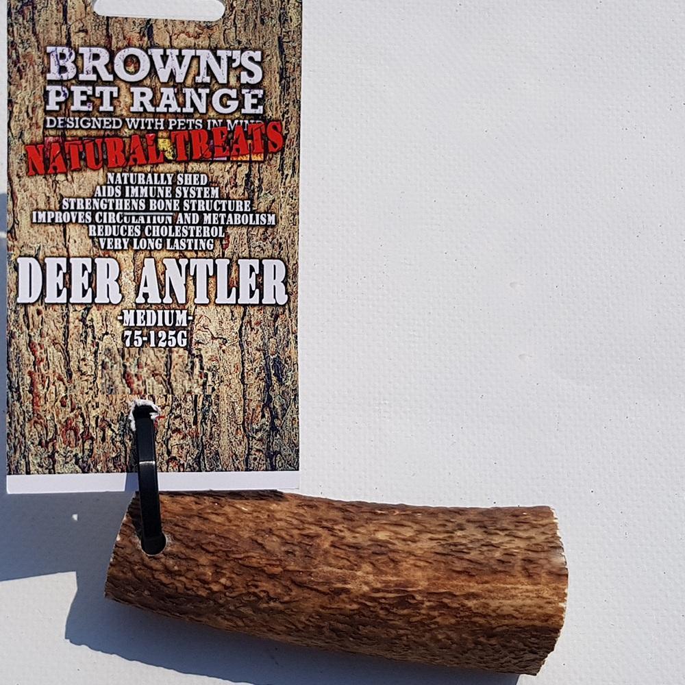 Brown's Natural Dog Chew | Medium Deer Antler (75-125 Grams) - Doggie Treats - Browns Pet Range