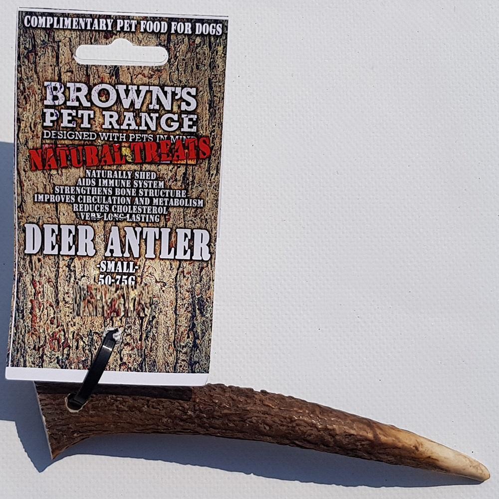 Brown's Natural Dog Chews | Small Deer Antler (50-75 Grams) - Doggie Treats - Browns Pet Range