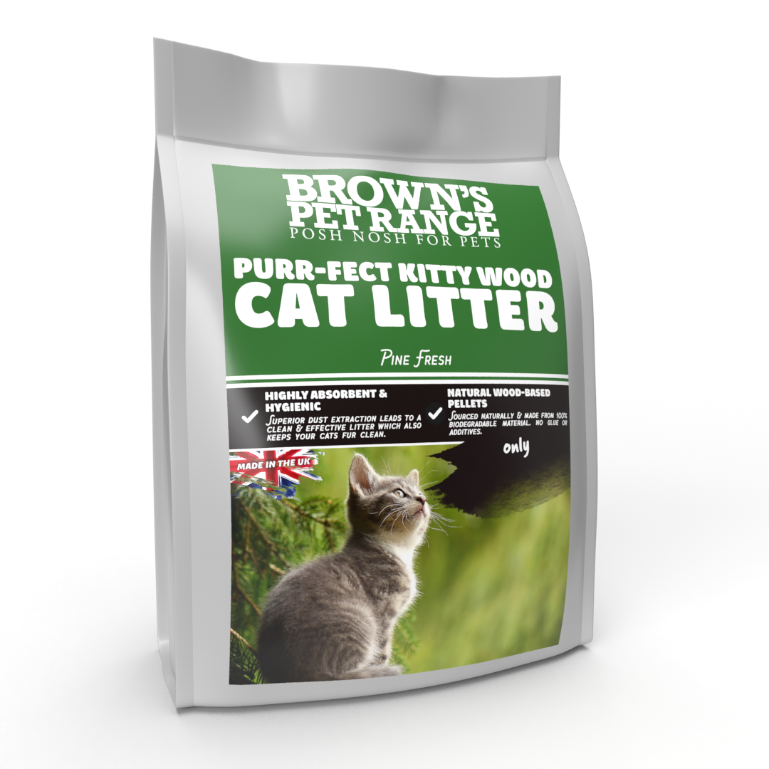 Brown's Purr-Fect Kitty Wood Litter | Pine Fresh Wood Cat Litter - BROWNS PET RANGE