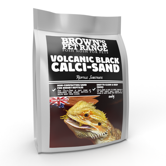 Brown's Reptile Substrate | Volcanic Black Calcium Sand - BROWNS PET RANGE