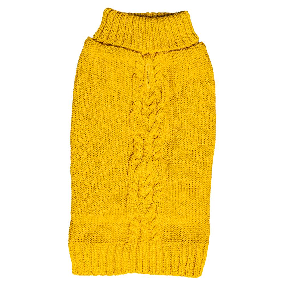 Brown's Woolly Jumpers | Mustard Knit Cable Jumper - BROWNS PET RANGE