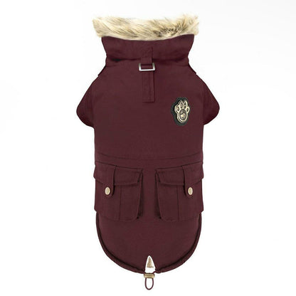 Canada Pooch Alaskan Army Parka Maroon SIZE 22-26 - Dog Coat - Browns Pet Range